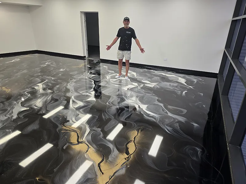 metallic epoxy flooring barber shop (15)