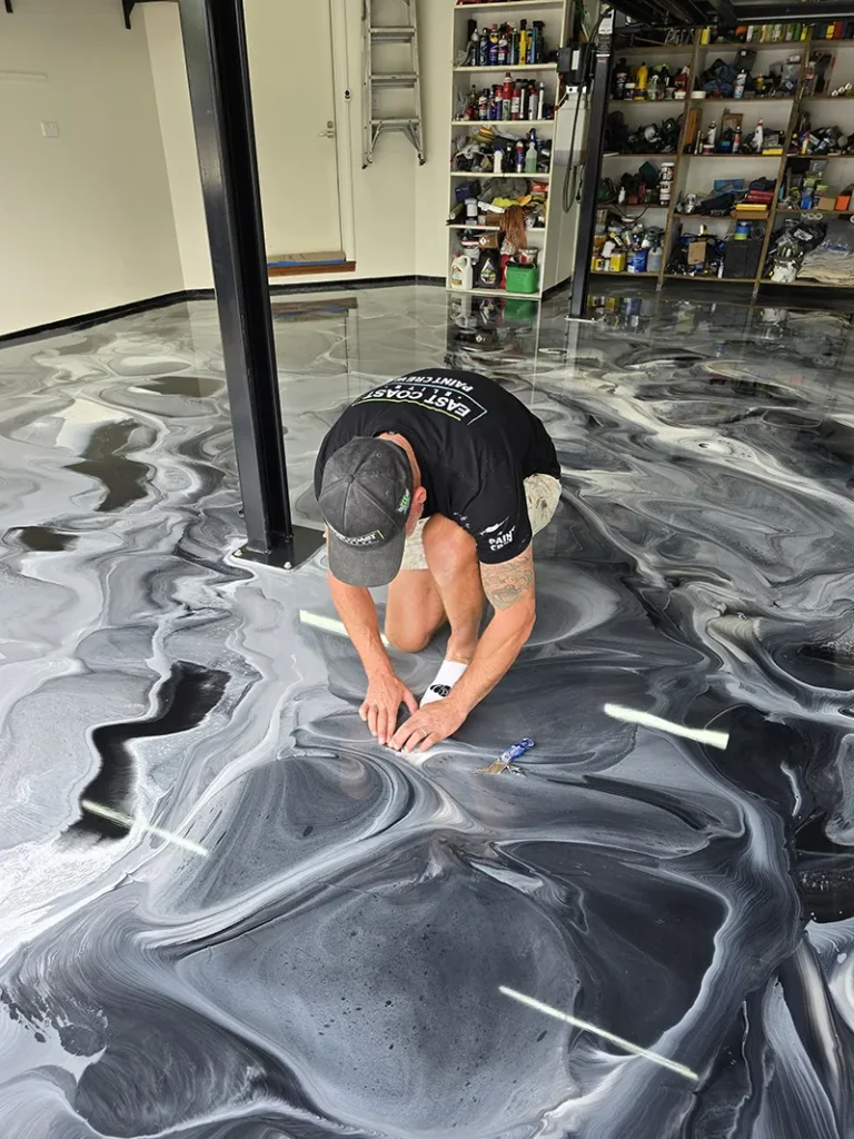 metallic epoxy flooring touch up